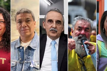 Candidatos presidenciales: Reina Ibañez (primera candidata trans), Jesús Escobar, Guillermo Moreno, Raúl Castells y Manuela Castañeira