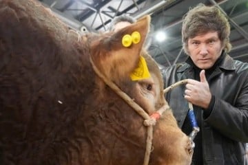 Javier Milei en una de sus visitas a la Exposición Rural de Palermo.