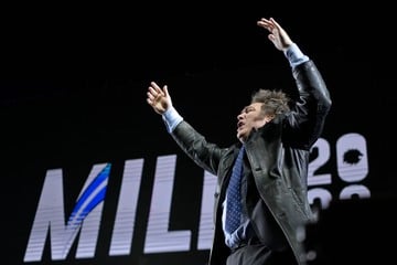 Javier Milei en el acto de cierre de campaña.