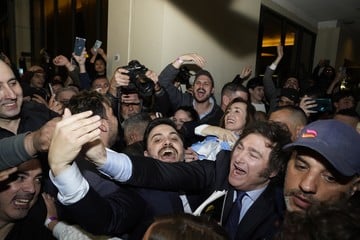 Foto: Fernando de la Orden / Elecciones PASO 2023 - Bunker del precandidato a presidente por Libertad Avanza Javier Milei en el Hotel Libertador 13-08-2023